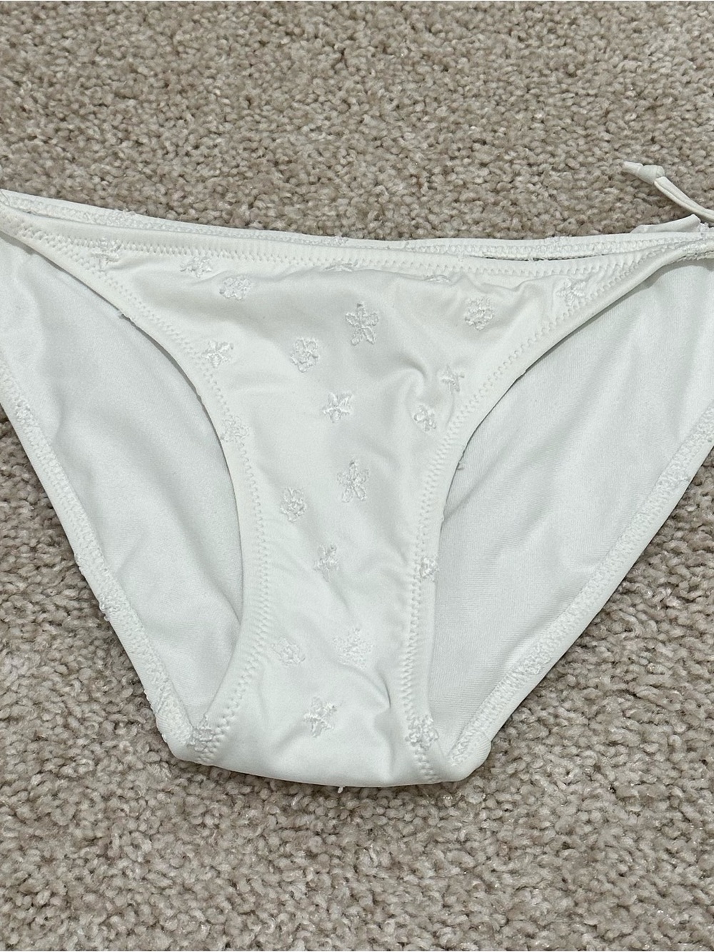 Abercrombie & Fitch White Embroidered Swim Bottom
